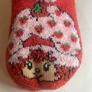 Red Strawberry Shortcake Slipper Socks